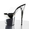 Pleaser - FLAMINGO801 Mules à talons - Chaussures de pole dance - Noir/Couleur chrome Product image